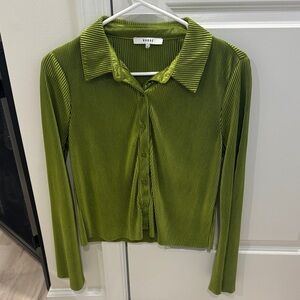 Ro & De Olive Button Down Ribbed Shirt